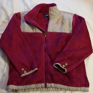 The North Face plush girls size Large sweater jacket